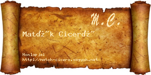 Matók Ciceró névjegykártya